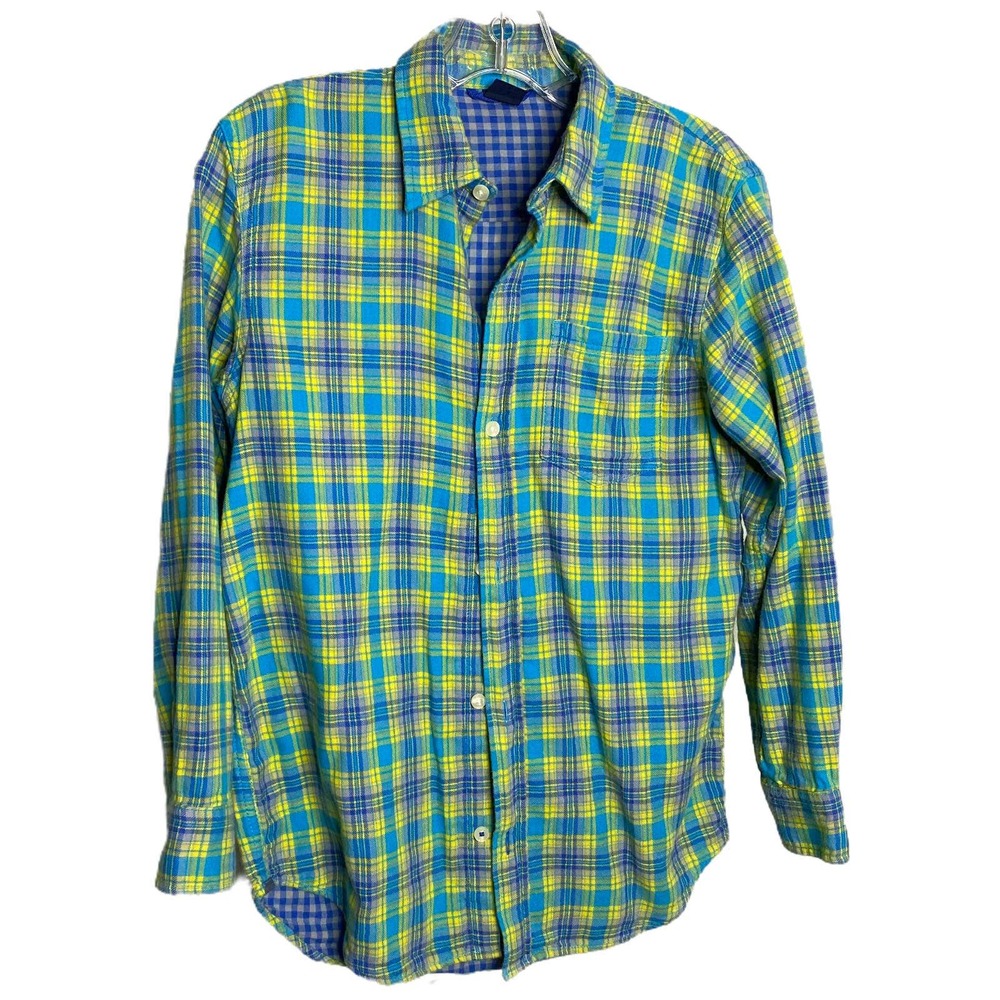 Gap Kid's‎ Casual Button Up Dress Shirt Long Sleeve Collared Blue Cotton Size XL